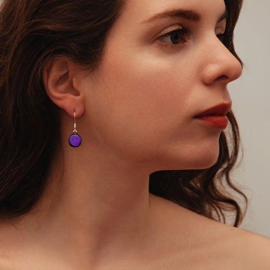 Luna February Drop Earrings in Purple