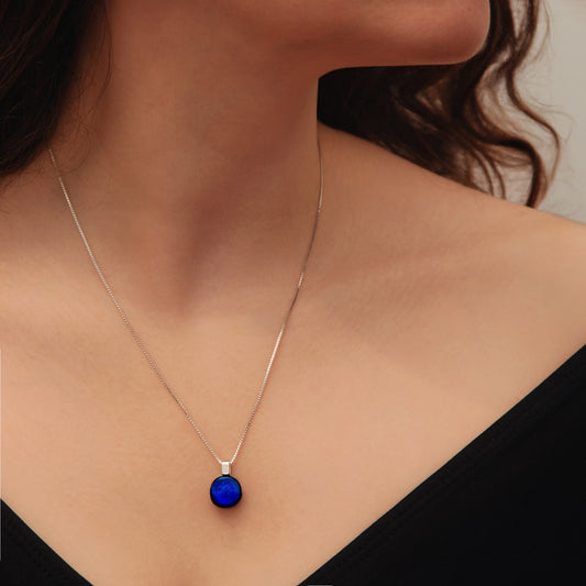 Luna December Necklace in Cobalt Blue