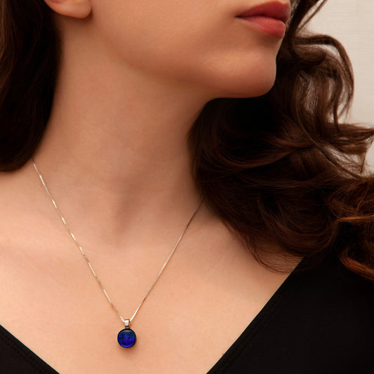 Luna September Necklace in Dark Blue