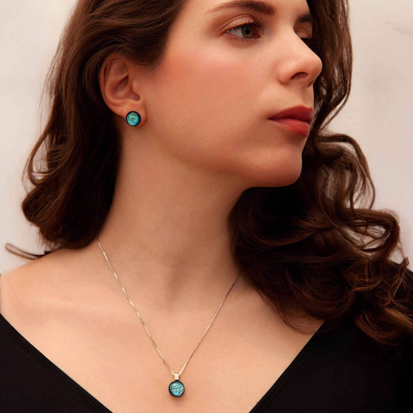 Luna March Necklace in Light Blue