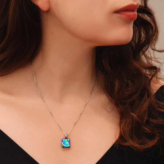 Astra Necklace in Aqua Blue Ripple