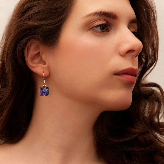 Nova Drop Earrings in Pink Florentine
