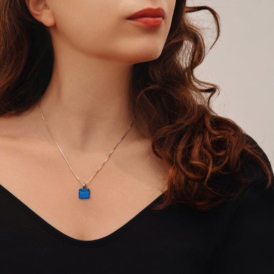 Nova Necklace in Blue Crinkle