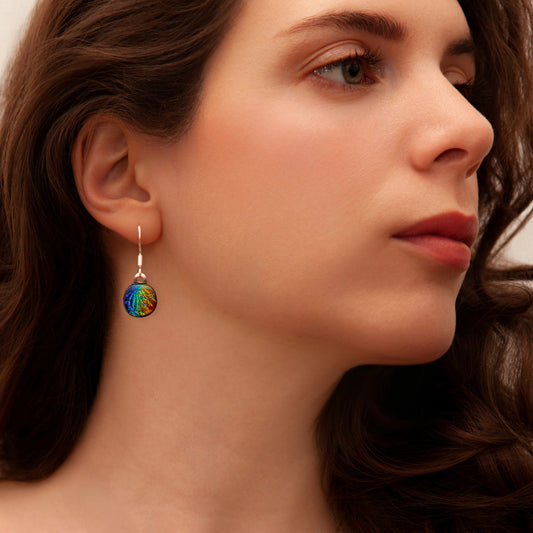 Orb Drop Earrings in Rainbow Florentine