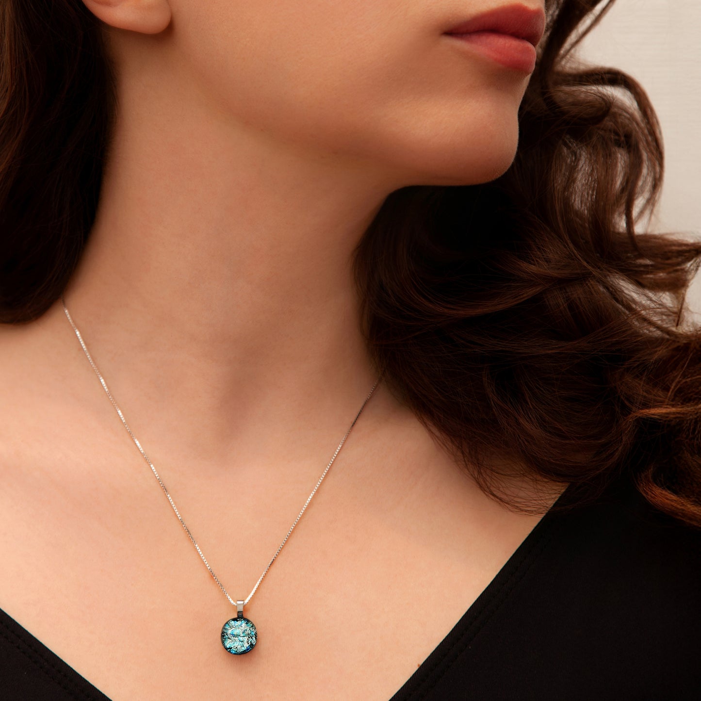 Orb Necklace in Silver Dew Drop
