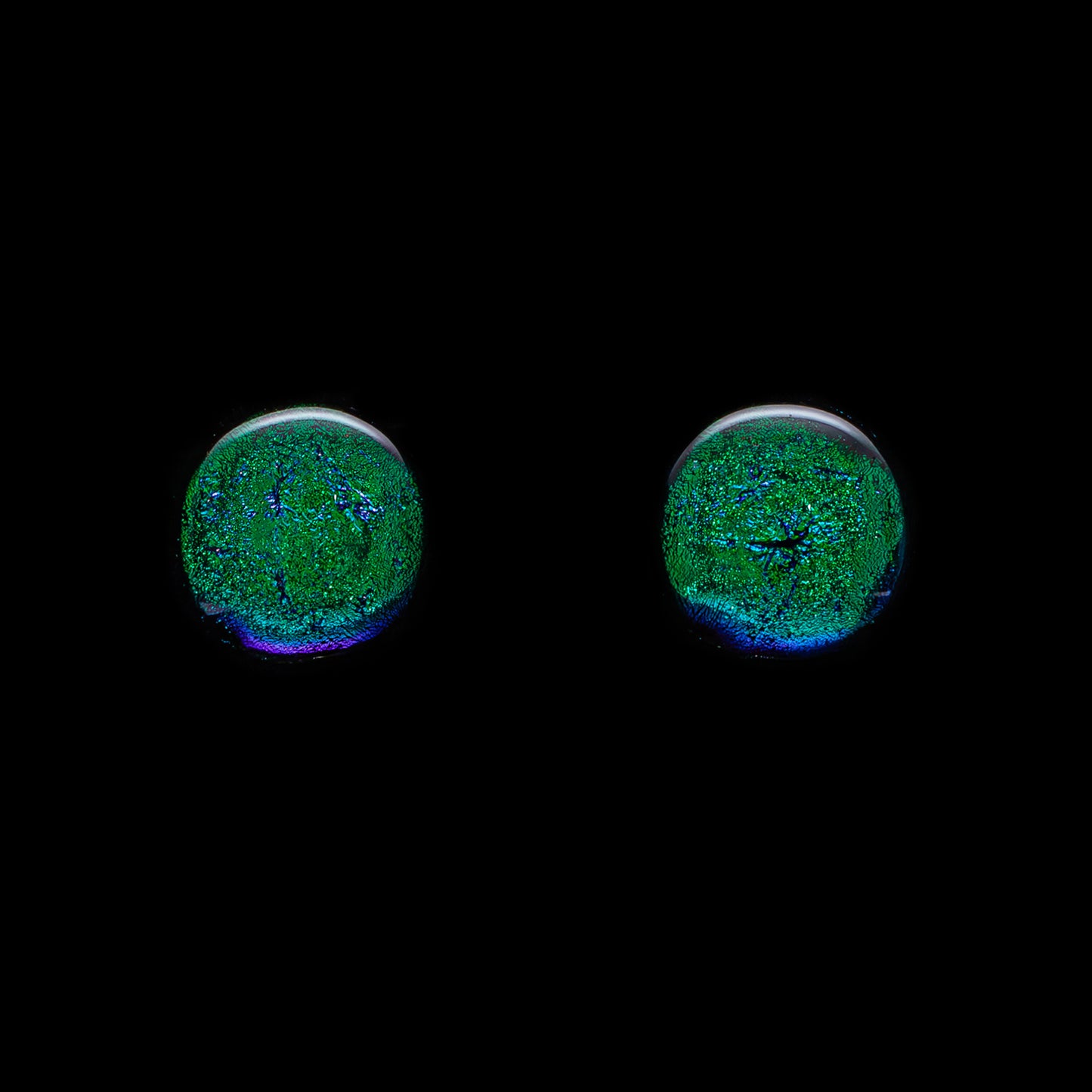 Luna May Stud Earrings in Dark Green