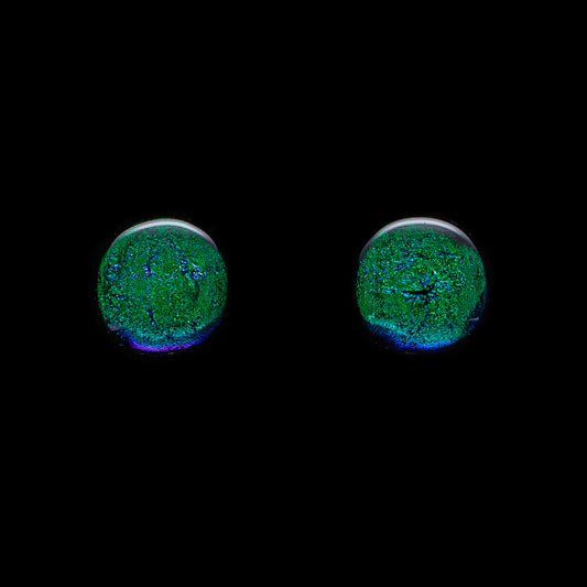 Luna May Stud Earrings in Dark Green