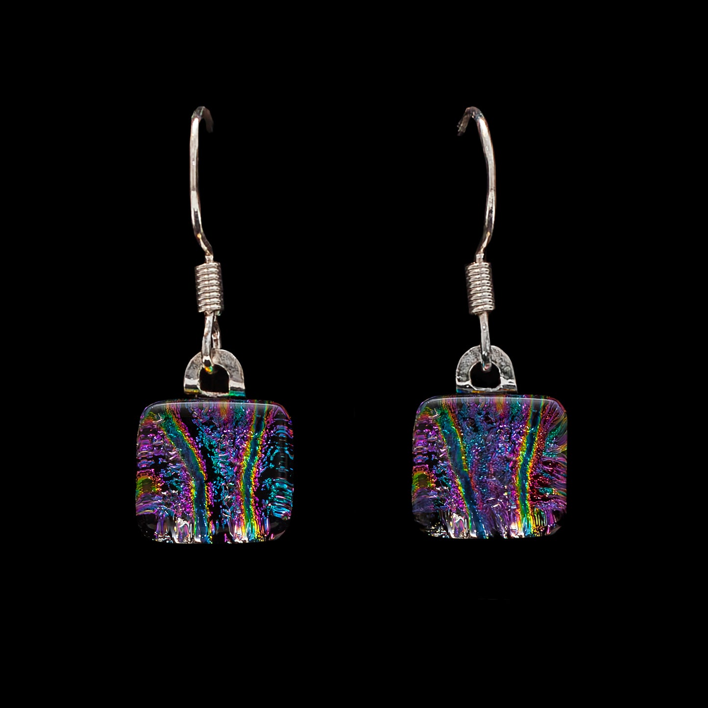 Nova Drop Earrings in Pink Stripes