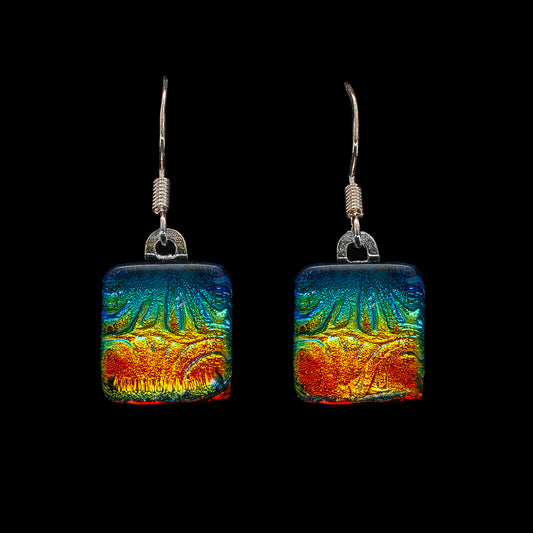 Nova Drop Earrings in Rainbow Florentine