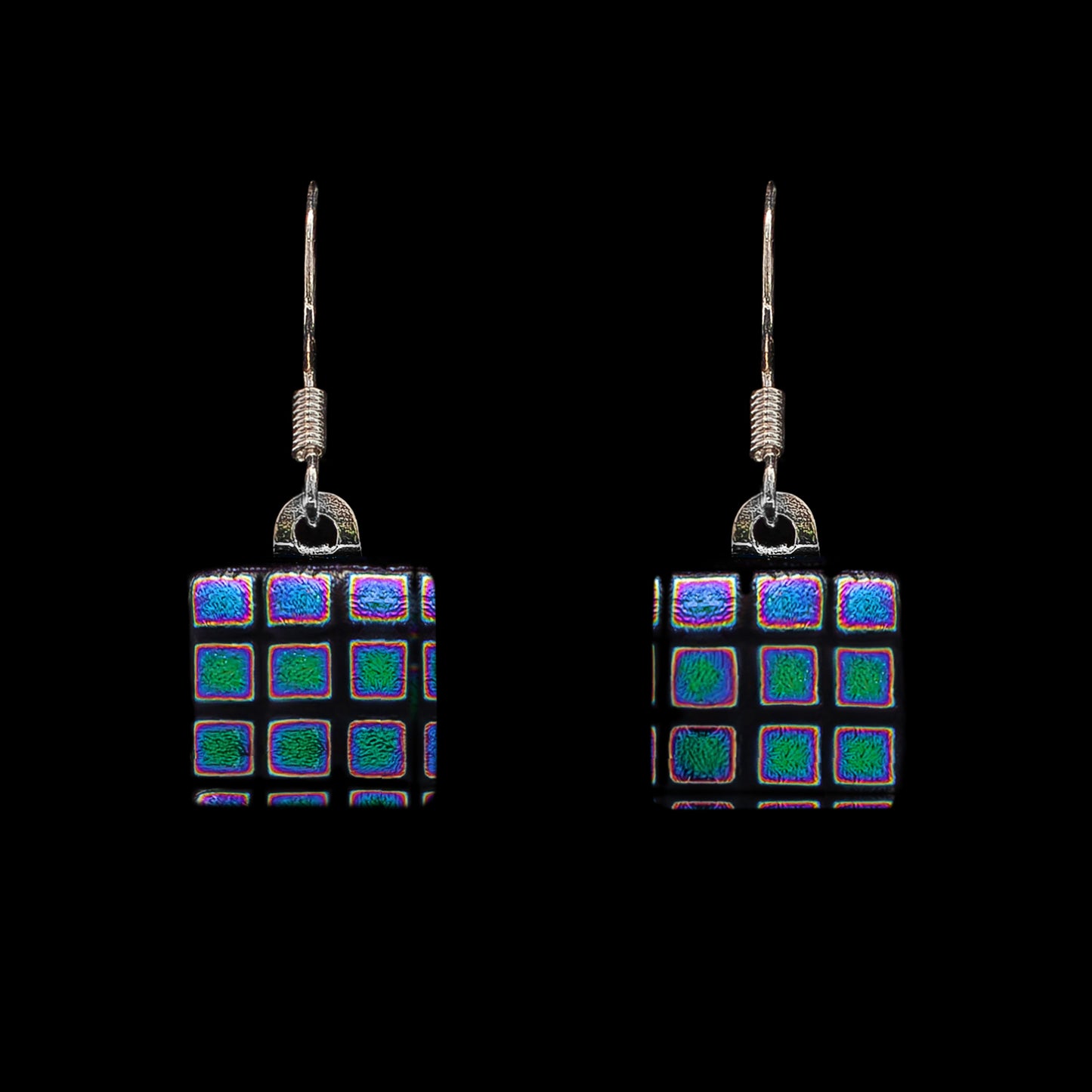Astra Drop Earrings in Blue Squares