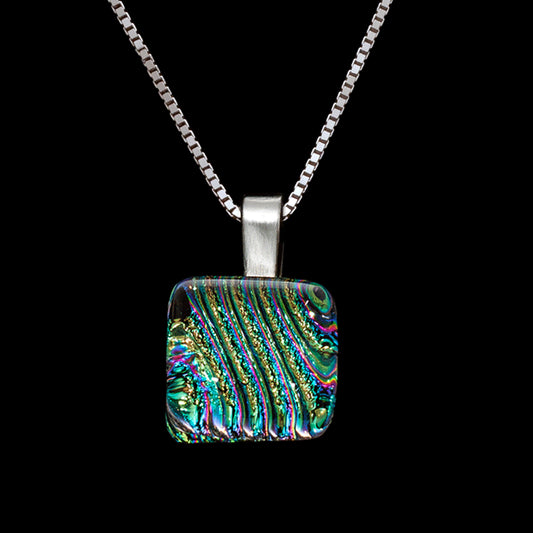 Nova Necklace in Green Stripes