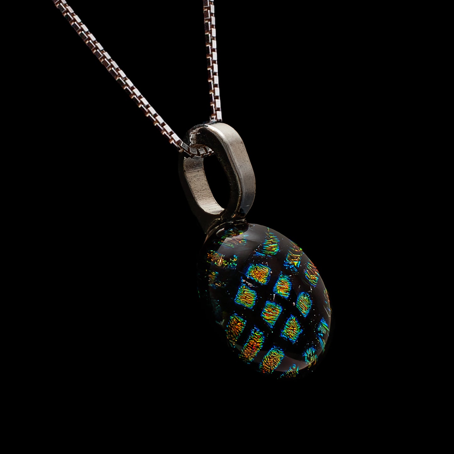 Orb Necklace in Black/Red Squares