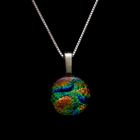 Orb Necklace in Green Bubbles
