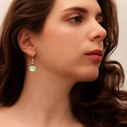 Luna April Drop Earrings in Clear Green