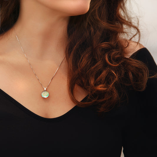 Luna April Necklace in Clear Green