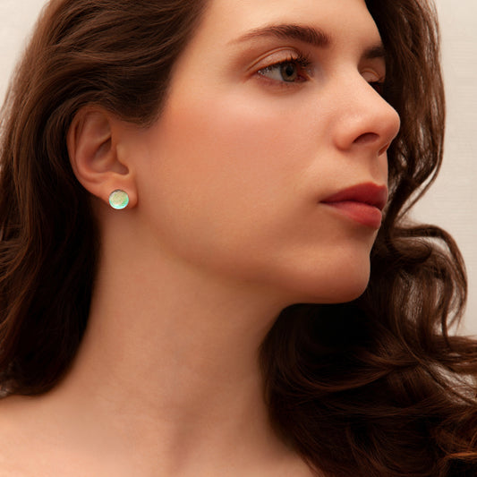 Luna April Stud Earrings in Clear Green