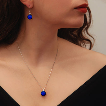 Luna December Drop Earrings in Cobalt Blue