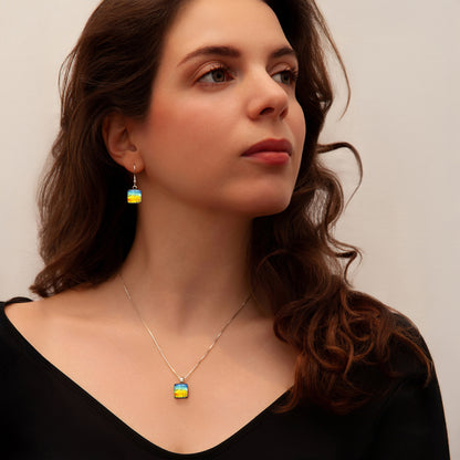 Nova Drop Earrings in Rainbow Florentine