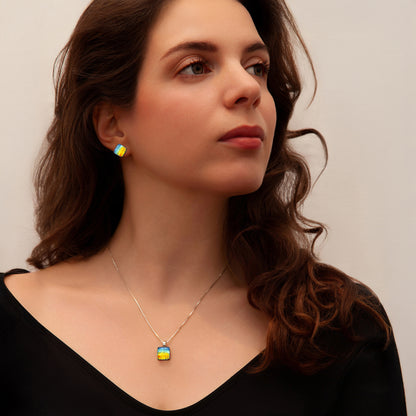 Nova Necklace in Rainbow Florentine