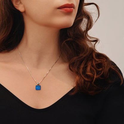 Nova Necklace in Blue Crinkle