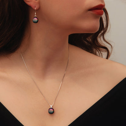 Orb Necklace in Pink Rainbow