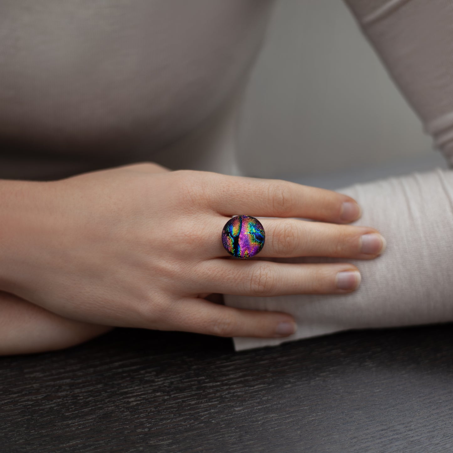 Orb Ring in Pink Stripes