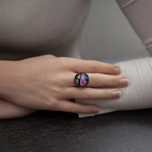 Orb Ring in Pink Stripes