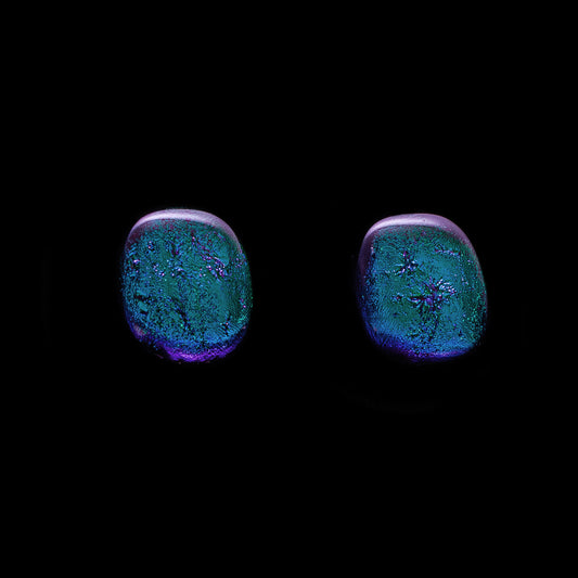 Luna May XL Stud Earrings in Dark Green