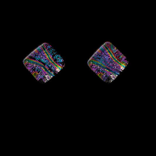 Nova Stud Earrings in Pink Stripes