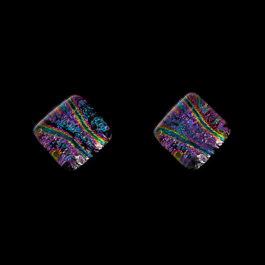 Nova Stud Earrings in Pink Stripes