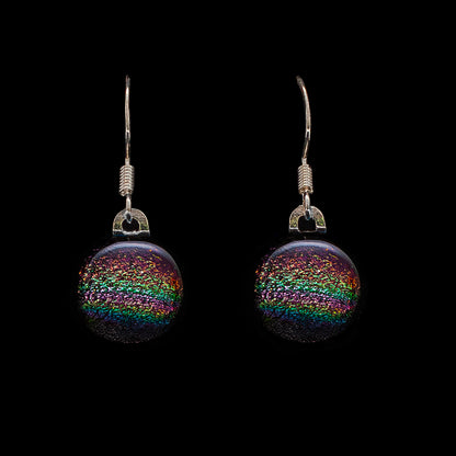 Orb Drop Earrings in Pink Rainbow