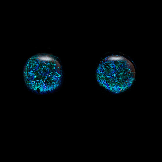 Orb Stud Earrings in Blue/Green Dew Drop