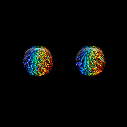 Orb Stud Earrings in Rainbow Florentine