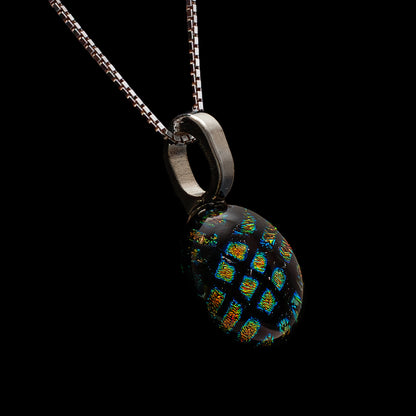 Orb Necklace in Black/Red Squares