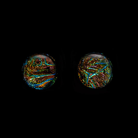 Orb Stud Earrings in Gold Florentine